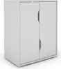 A white cabinet with two doors. Produktbild-Vorschau