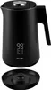 A black electric kettle with a digital display and its base are shown against a white background. Podgląd zdjęcia produktu