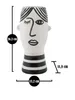 Mauro Ferretti Vase Gesicht 13,2x11,8x26,3 cm weiß schwarz Produktbild-Vorschau 7