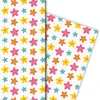 70er Jahre Sternen Blüten Geschenkpapier im Retro Design, Produktbild-Vorschau 2