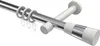 Interdeco Gardinenstange / Vorhangstange Chrom / Weiß, Typ Produktbild-Vorschau 1