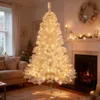 A white Christmas tree with lights in a living room setting. Produktbild-Vorschau