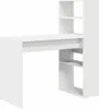 vidaXL Stôl s policou Biely 113 x 54 x 120 cm Materiál na Náhľad obrázku produktu 1