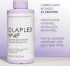 A bottle of Olaplex No.4P Blonde Enhancer Toning Shampoo is shown with descriptive text highlighting its benefits. Anteprima dell’immagine prodotto
