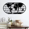 Wallity, World Map 11, Wanddeko, Schwarz, Metall, 116 x 58 Produktbild-Vorschau 1