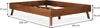 A wooden bed frame with dimensions indicated. Produktbild-Vorschau