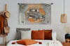 MuchoWow® Wandteppich Wandbehang Mancave - Auto - Orange - Produktbild-Vorschau 5