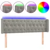 vidaXL LED Kopfteil Hellgrau 163x16x78/88 cm Samt Produktbild-Vorschau 1