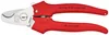 A pair of red-handled wire cutters on a white background. Produktbild-Vorschau