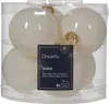 Weihnachtskugeln Glas 6cm x 6 Stück - Wollweiß transparent Produktbild-Vorschau 1