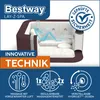 A marketing image for a Bestway Lay-Z-SPA whirlpool, showcasing its features and design. Produktbild-Vorschau