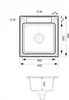 Technical drawing of a sink with dimensions. Produktbild-Vorschau