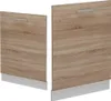 Two cabinet doors with a wood grain finish and a silver handle, standing next to each other on a white background. Anteprima dell’immagine prodotto