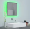 vidaXL LED koupelnové zrcadlo s vysokým leskem šedé Náhled obrázku produktu 4