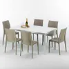 Weiß Rechteckig Tisch und 6 Stühle Farbiges Produktbild-Vorschau 1