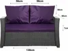 Cuscini per divano da giardino - Viola| Seduta 130x60x7, Anteprima dell’immagine prodotto 2