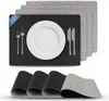 Tischsets Schwarz/Hellgrau doppelseitig (Struktur) 4er Set Produktbild-Vorschau 1