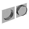 Two brushed nickel door handles, one recessed and one with a textured grip, are shown against a white background. Produktbild-Vorschau
