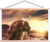 MuchoWow® Textilposter Schottisches Hochlandrind - Sonne - Produktbild-Vorschau 1
