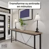 IvoQ Consola industrial - Mesa consola de madera y metal - Vista previa de la imagen del producto 3