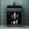 Waschtisch mit Unterschrank LORENZA 60cm Dunklegrau Produktbild-Vorschau 2