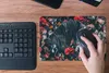 MuchoWow® Mauspad Mousepad Pferd - Blumen - Schwarz 27x18 Produktbild-Vorschau 3
