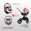 BabyLux® Kinderwagen 3in1 Set ROSSO, Rosa Faltbar Leicht Produktbild-Vorschau 6