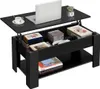 A black lift-top coffee table with storage. Produktbild-Vorschau