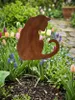 Gatto decorazione giardino metallo ruggine per vaso di Anteprima dell’immagine prodotto 5