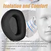 A close-up of a headphone earpad next to a stylized head with sound waves emanating from the ear. Podgląd zdjęcia produktu