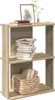 A three-shelf wooden bookcase with books and a decorative plant. Náhľad obrázku produktu