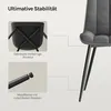 Close-up view of a chair's features, with text descriptions and diagrams. Produktbild-Vorschau