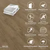 A wooden floor with several icons and text describing product features. Produktbild-Vorschau