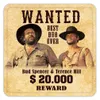 Bud Spencer & Terence Hill plechový pivní tácek Wanted 10 x Náhled obrázku produktu 2