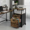 Cassettiera con rotelle Relaxdays, 2 cassetti, cartelle Anteprima dell’immagine prodotto 2