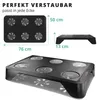A product image showing a black laundry dryer with dimensions indicated by text and lines. Produktbild-Vorschau