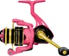 A pink and gold fishing reel is shown against a white background. Náhled obrázku produktu