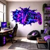 Autocollant mural Decords – Manette de jeu néon avec effet Voir les images du produit 1