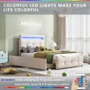 Letto imbottito 90 x 200 cm con illuminazione a LED, 2 Anteprima dell’immagine prodotto 4