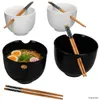 4er Set Soft Ramenschalen 500ml Schwarz & Weiß mit Produktbild-Vorschau 1
