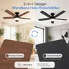 Deckenventilator mit Beleuchtung Schwarz Ø106cm H22cm 40W Produktbild-Vorschau 4