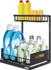 A two-tier black metal organizer filled with cleaning supplies and sponges. Produktbild-Vorschau