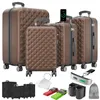A collection of luggage and travel accessories, including suitcases, luggage covers, luggage scales, and straps. Produktbild-Vorschau