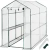 A greenhouse with shelves, stakes, and rope. Produktbild-Vorschau