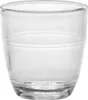 A clear glass tumbler is shown against a white background. Voir les images du produit