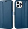 A blue flip case for an iPhone 13 Pro is shown from the front and back. Produktbild-Vorschau