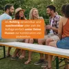 People sitting on a bench in a garden setting. Voir les images du produit