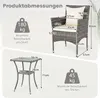 COSTWAY Set di mobili da giardino in polyrattan 3 pezzi con Anteprima dell’immagine prodotto 3
