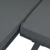 A close-up view of two gray cushions on a dark gray frame, likely part of an outdoor furniture set. Produktbild-Vorschau