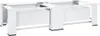 A white metal frame for a washing machine and dryer. Produktbild-Vorschau